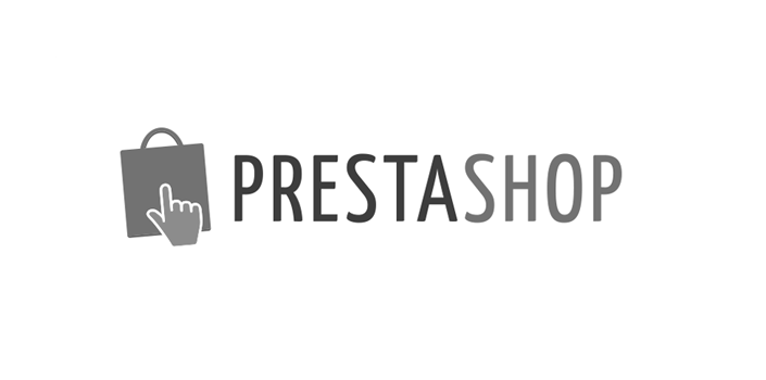 presta shop logo shopping bag and hand cursor pointer