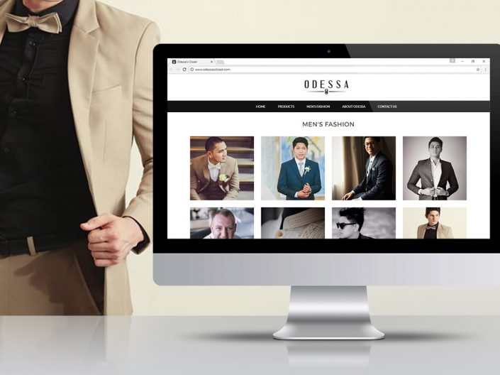 desktop with odessa men's fashion wear